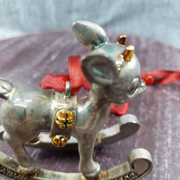 Lenox Babys First Christmas Silver Rocking Horse Ornament 2002 Keepsake - Picture 5 of 16